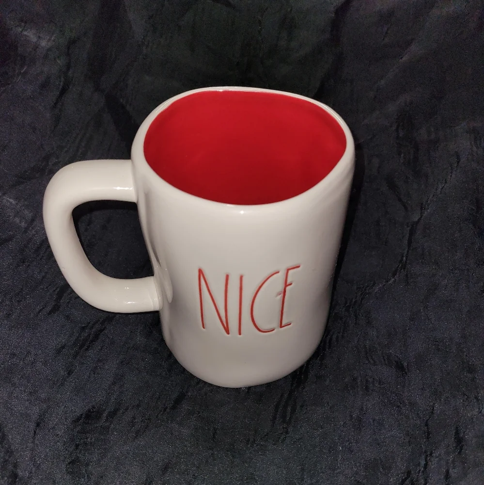 Excellent Condition Rae Dunn Coffee Cup~Mug~Naughty~Nice~Christmas~Red